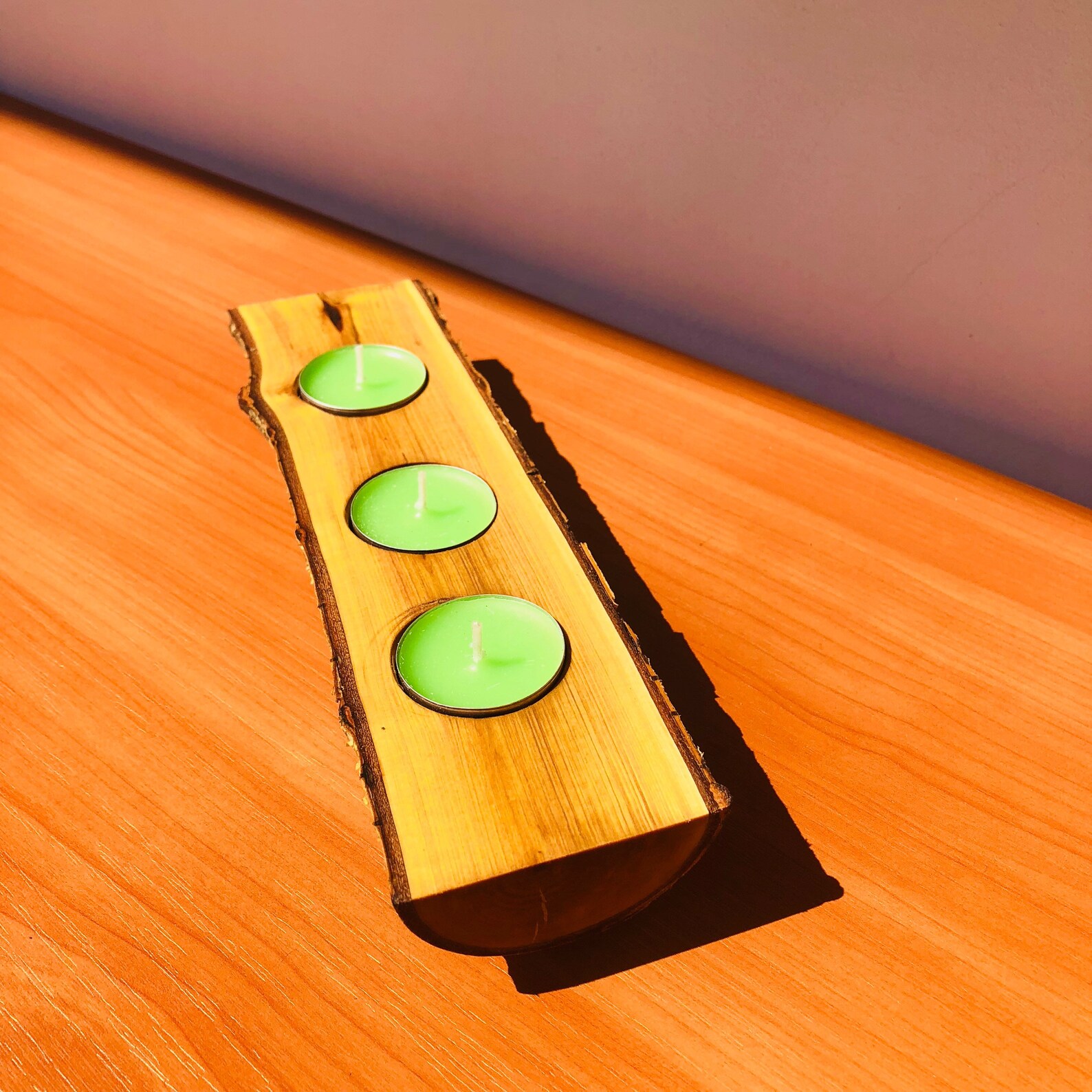 Eco Wood Candle Holder for 3 Candles. Birch Wood Candle Etsy