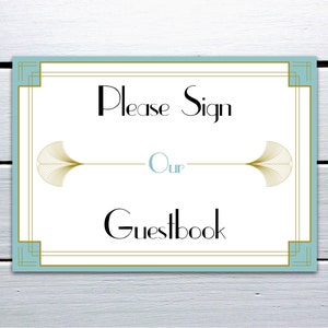 Printable 1920s Great Gatsby Guestbook Wedding Sign