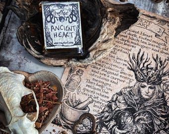 ANCIENT HEART- Hand Blended Perfume, Anointing, Divination + Ancestral Ritual Oil (Black Tea Leaves, Mahogany Wood, Ceremonial Plant)