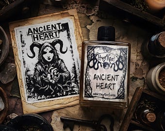 ANCIENT HEART- Hand Blended Perfume, Anointing, Divination + Ancestral Ritual Oil (Black Tea Leaves, Mahogany Wood, Ceremonial Plant)