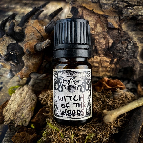 WITCH of the WOODS-(Evergreens and Mahogany Trees, Oakmoss and Ritual Fire) Perfume Oil, Ritual Oil, Anointing Oil, Altar Oil, Forest Witch