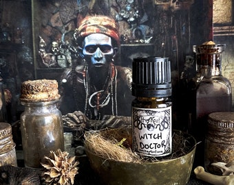 WITCH DOCTOR- (Fir, Sage, Balsam, Eucalyptus, Palmarosa, Ylang Ylang, Sandalwood, Black Pepper) Cologne Oil, Ritual Oil, Hoodoo, Voodoo Oil