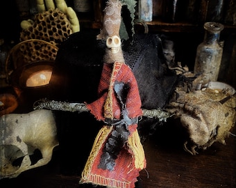 Handcrafted Conjure Doll - Poppet, Folk Magick, Voodoo, Hoodoo, Rootwork, Skeleton Spirit Doll for Spells, Shadow Work and Intention Setting