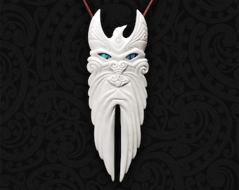 Maori Rehua Bone Carving, Mens Tribal Necklace, Healing God Pendant, New Zealand Taonga