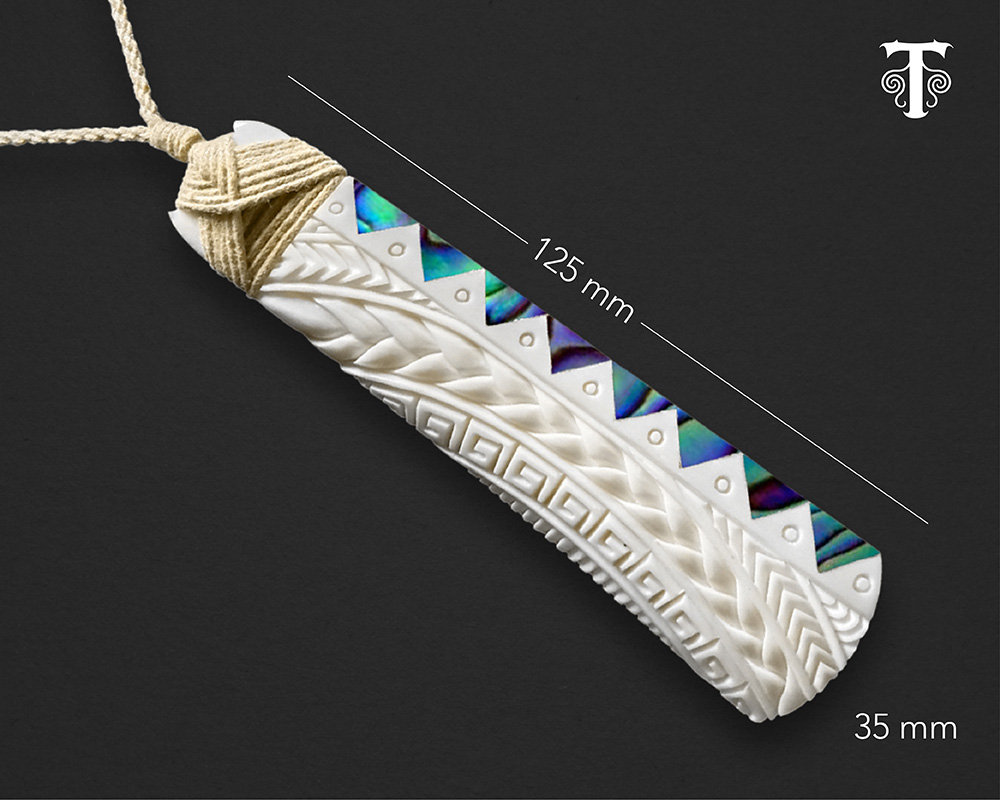 Large Maori Toki Bone Carving, Pan-pacific Axe Pendant, New