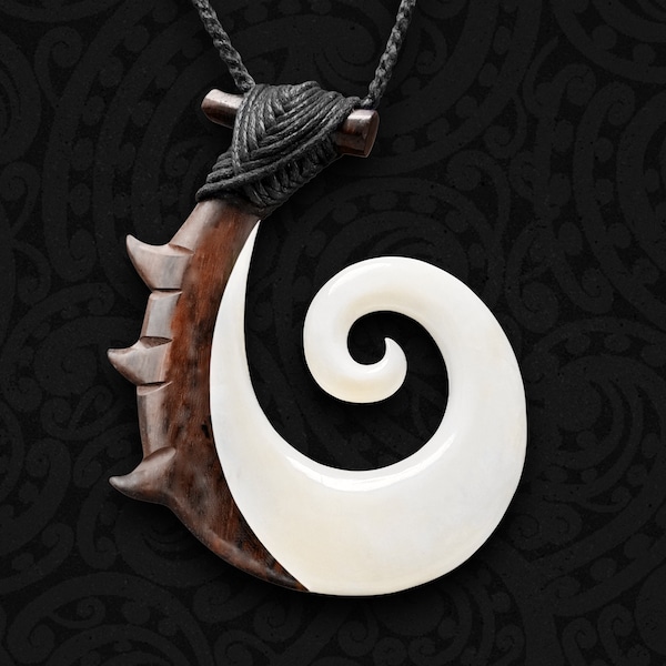 New Zealand Maori Necklace | Hei Matau | Fish Hook | Koru