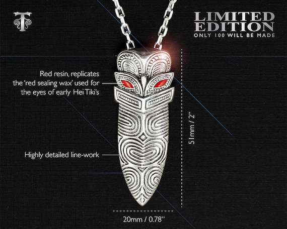 New Zealand Maori Warrior Pendant, Silver Taiaha Spearhead