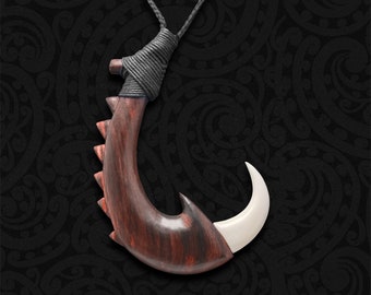 Maori Maui Fish Hook Necklace, Aotearoa New Zealand Hei Matau Makau Pendant, Hawaiian Manaiakalani