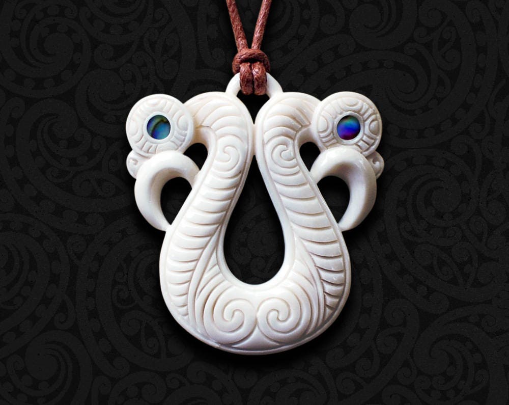 Maori Pekapeka Bone Carving Pendant: New Zealand Tribal Bat Necklace