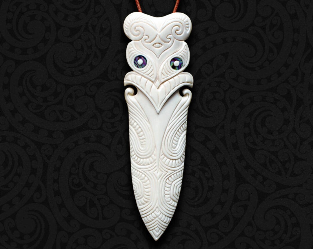 Maori Warrior Necklace New Zealand Hand Carved Tribal