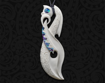 Maori Manaia Guardian Bone Necklace: Large Hand-Carved Taonga for Leadership and Spiritual Vision