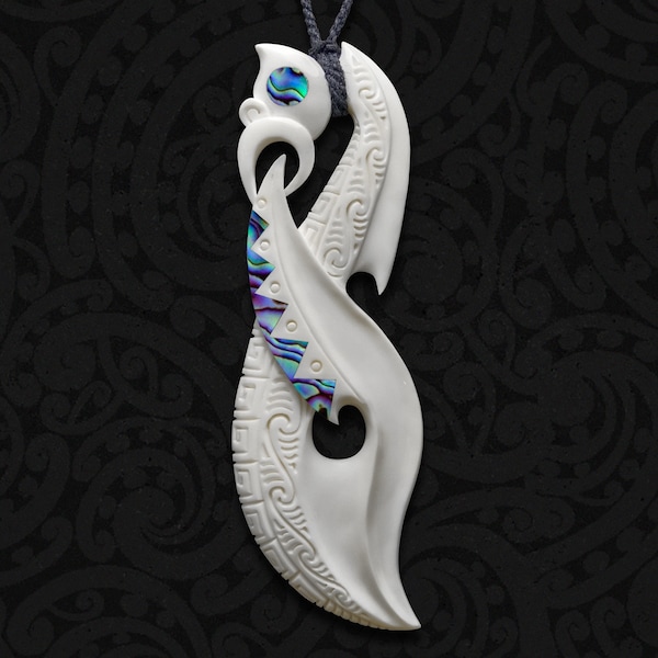 Pendentif Maori Manaia, collier de sculpture en os Aotearoa Nouvelle-Zélande, ange gardien de conception de style polynésien