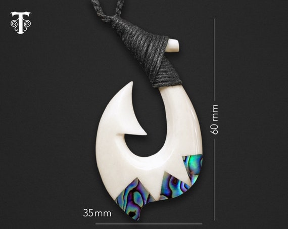 Bone Necklace: Hand-carved Maori Hei Matau Pendant for Safe Travel