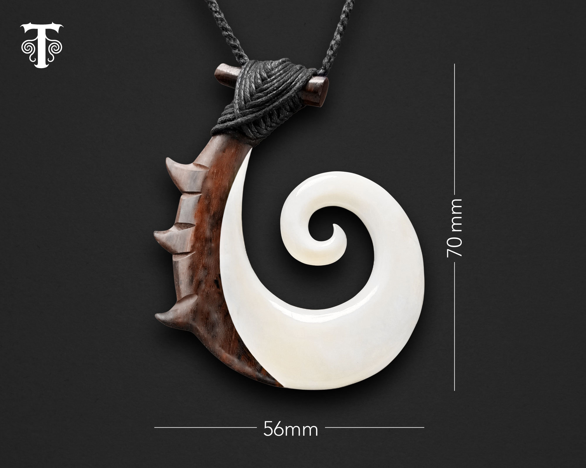 Collier Pendentif Os Sculpté Maori - Style Tribal Naturel, 84cm