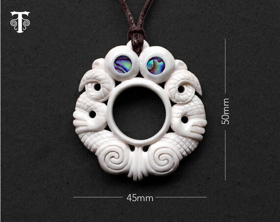 Maori Koru Wave Pendant Hand Carved Bone Surfer Necklace Good Luck - Etsy  India