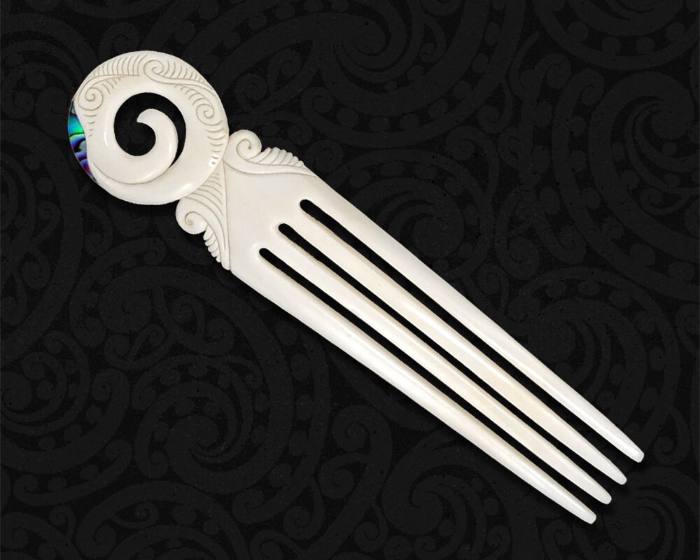 Maori Heru Hair Comb New Zealand Ornamental Hair Pin Hand Etsy