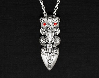 Maori Necklace New Zealand Silver Taiaha Pendant