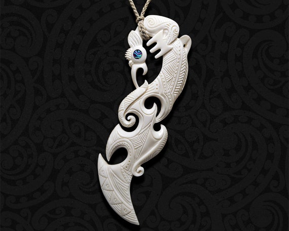 Bone Engraved Double Twist Pikorua Pendant Maori Style Cord Necklace –  81stgeneration