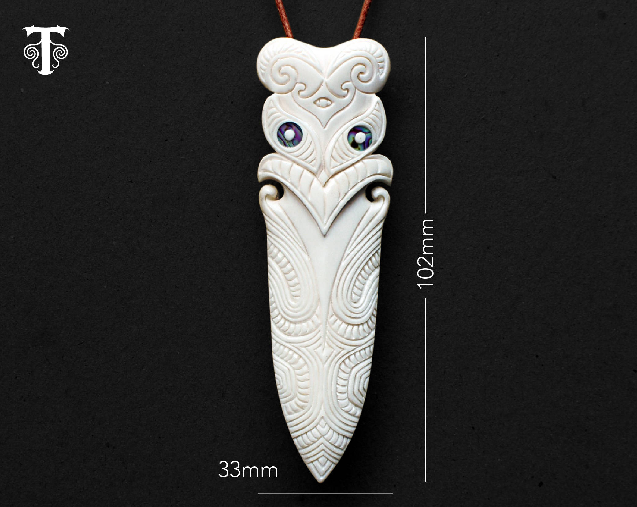 Maori Warrior Necklace New Zealand Hand Carved Tribal