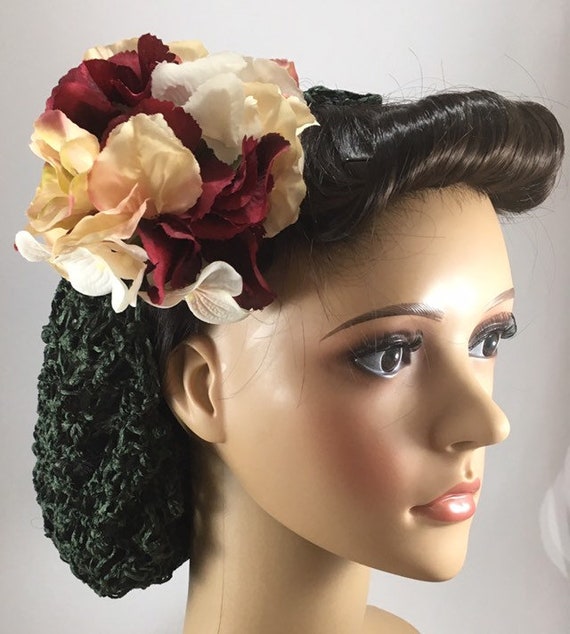Vintage Hydrangea Hair Flower Clip 1940 S Glamour Etsy