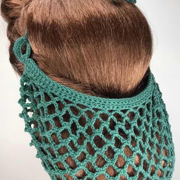 Multiple Shades - Cotton Half-Snood with Top Ties - 1940's Hair Styling