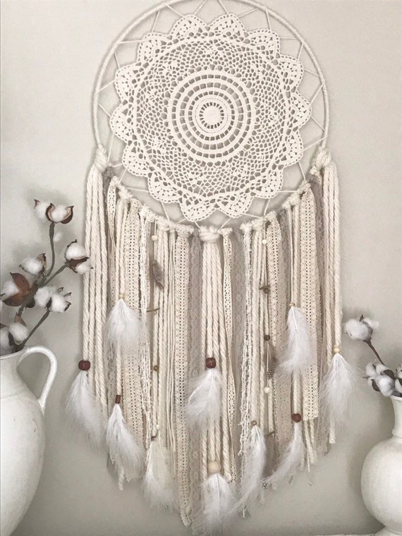 Large Natural Boho Dream Catcher | Etsy