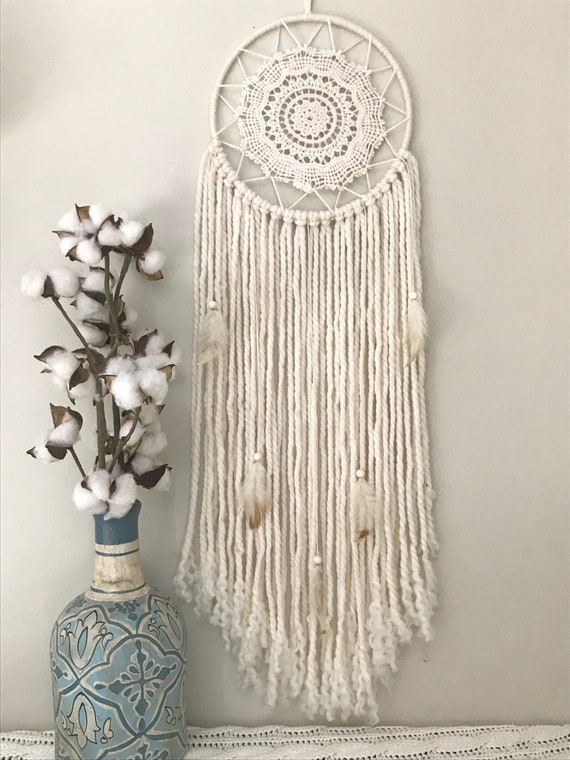 Boho Ivory Dream Catcher Wall Hanging Ivory Dream Catcher | Etsy