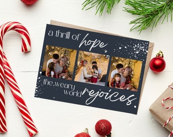 O Holy Night Editable Religious Christmas Photo Card Template