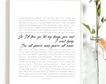 Custom Love Song Lyrics Print | Personalized 8x10 Wall Art (Digital Download)