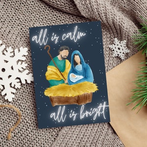 Nativity Editable Christmas Card Template, 5x7