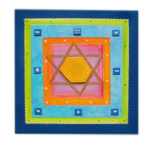 HOME BLESSING - New Home Gift - Birkat HaBayit Wall Hanging  - Star os David Home Blessing - Jewish House Gift