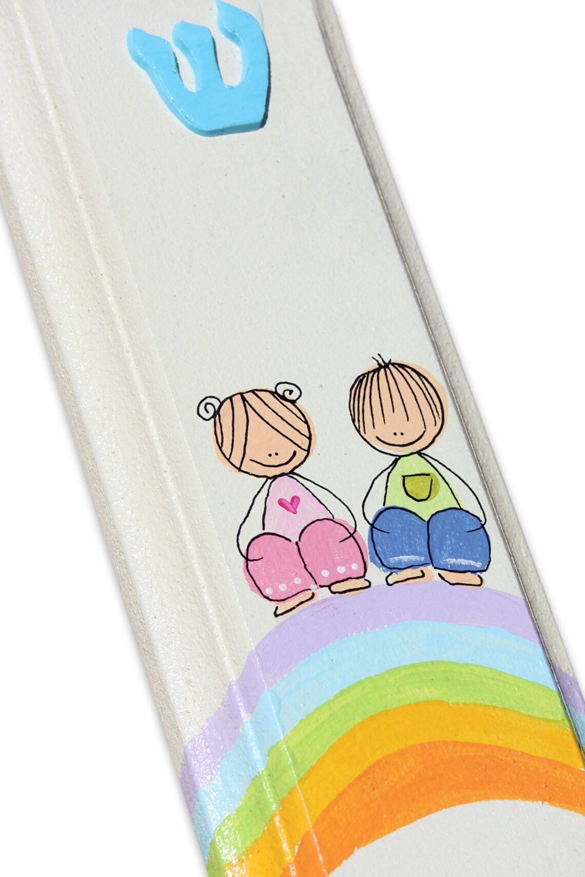 Hand Painted Children's Mezuzah Kids Mezuzah Case Etsy Israel