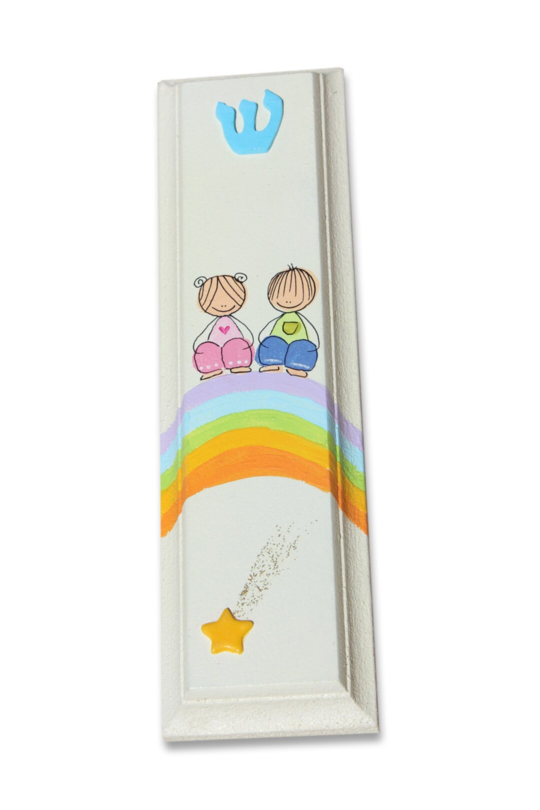 Hand Painted Children's Mezuzah Kids Mezuzah Case Etsy