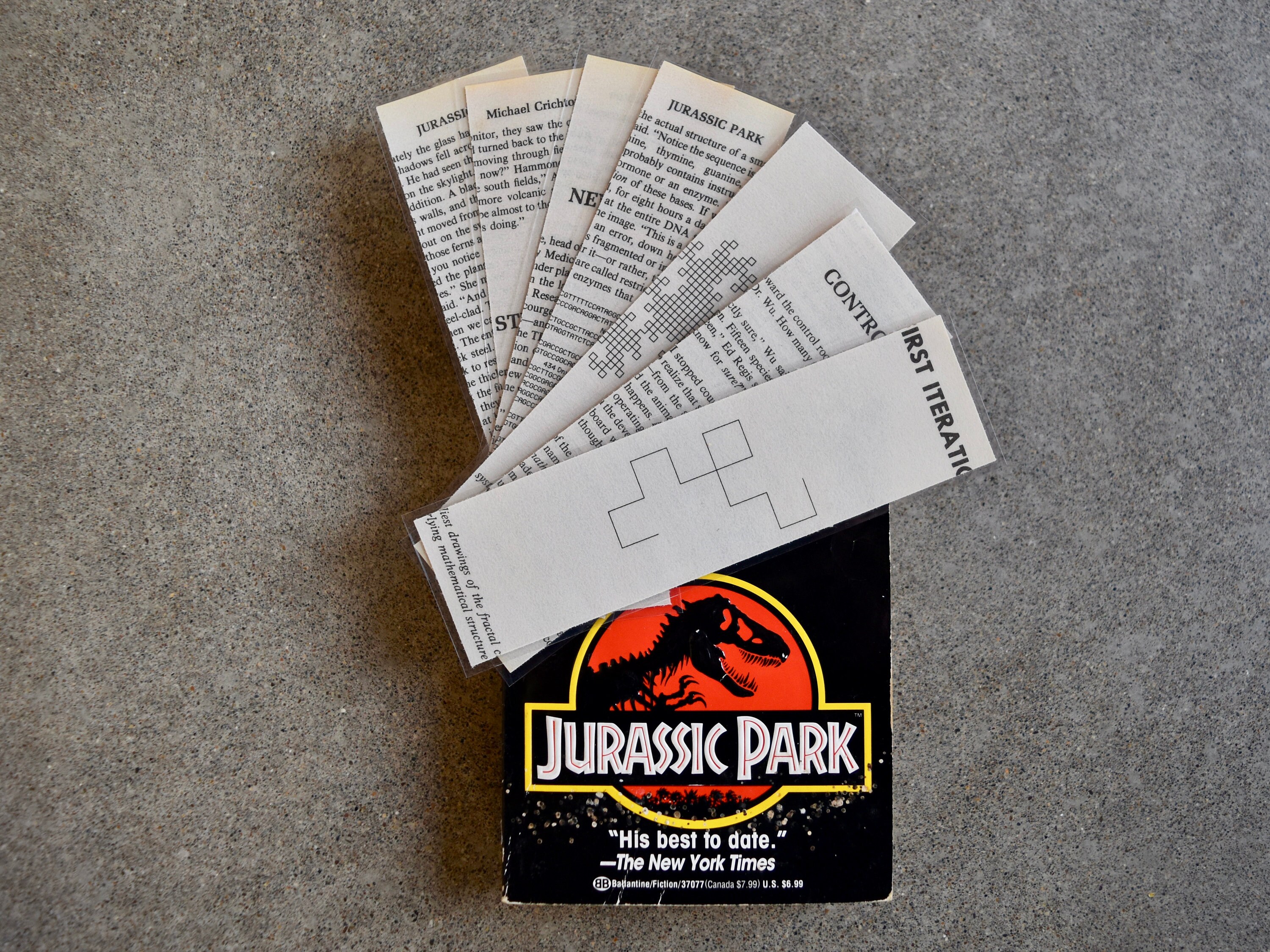 Jurassic Park Bookmark Thrifted Books Laminated Bookmark | Etsy