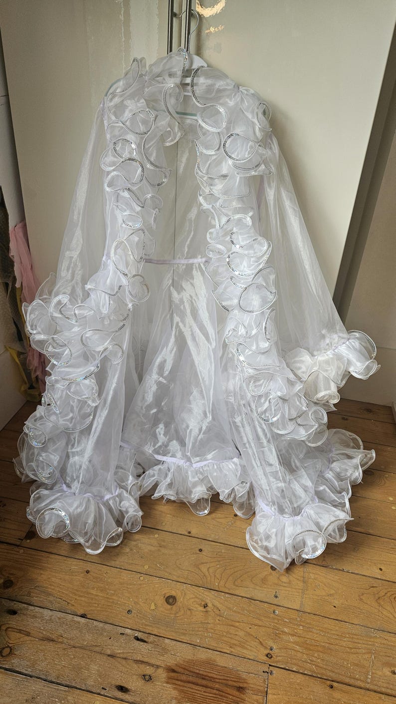 Incredible White Ruffle Sequin Robe for Drag, Burlesque One Size - Etsy