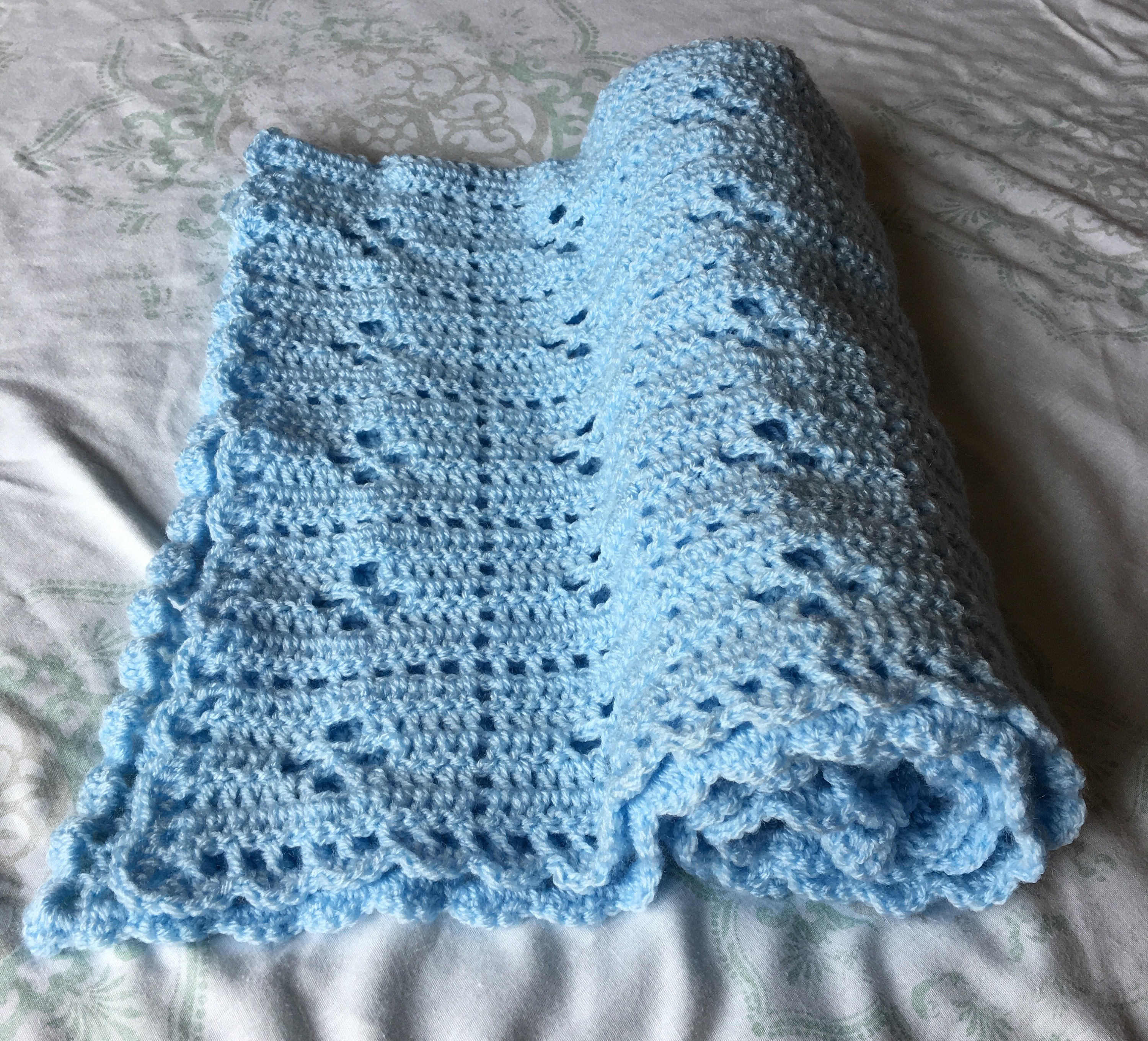 Crochet Baby Blanket blue call the midwife blanket Etsy