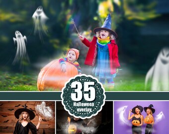 art text Moon mist png file Candle bokeh Spider fog fog Pumpkin Photoshop overlay magic 110 Halloween overlay elements