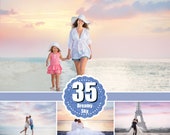 35 Dreamy romantic pastel sky, skies clouds gimp overlay, beach realistic magical lavender sky, Photoshop Overlays, digital backdrop jpg