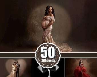 50 Silhouette frame overlay,  Maternity frame shadow overlay, Maternity Ring Digital Backdrop Digital Background, Snoot Effect overlay png