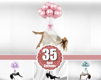 35 Balloon Bundle Overlays, Real Balloon, Maternity balloons overlay, Hanging Maternity Shot, Maternity Overlay Photoshop overlay, png