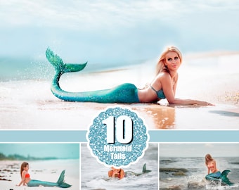 10 Mermaid tails overlay, Realistic tails overlays, Shimmer tails clipart clip art, Photoshop Overlay, Water sea beach ocean overlay, png