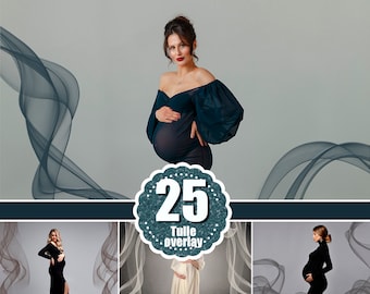 25 Tulle overlays, Photoshop overlays, veil, flying tulle, veil overlays, tulle overlays, maternity session, airy tulle overlays, png