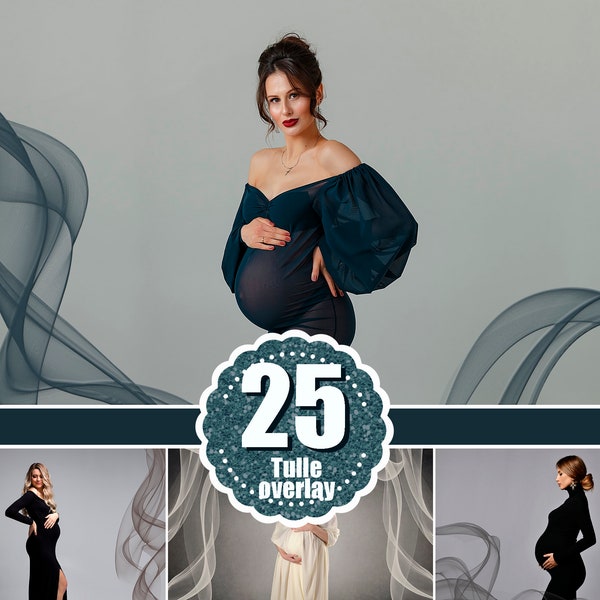 25 superpositions de tulle, superpositions de Photoshop, voile, tulle volant, superpositions de voile, superpositions de tulle, séance grossesse, superpositions de tulle aérés, png thumbnail