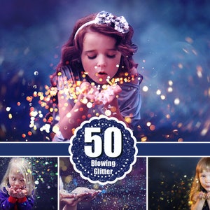 Puede incluir: Una colección de 50 superposiciones digitales con brillo brillante que se sopla en el aire. Las superposiciones son perfectas para agregar un toque de magia a las fotos y los videos.