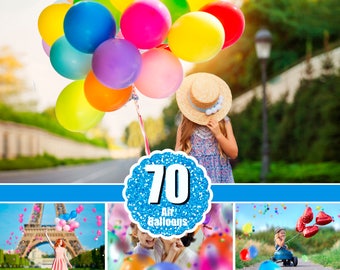 70 Balloons balloon Overlay, Balloons clip art clipart, Transparent balloons, Photoshop overlay, Photography Overlays, Photography Prop, png