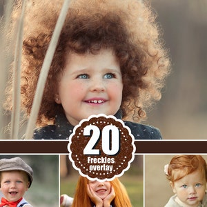 20 Freckles Overlay for Photoshop Mix, Portrait Photographers, Eyes lips blush Freckle overlays, children photo session, png file