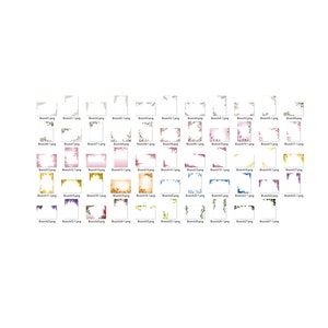 May include: A set of 27 digital floral corner frames in PNG format. The frames feature various colors and styles, including pink, purple, blue, green, and gold. The frames are perfect for adding a touch of elegance to your digital designs.