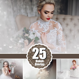 25 Wedding glamour fashion creative bokeh, Silver white light overlay, Photoshop Overlay, Digital Backdrop, Bokeh frame border clipart, png