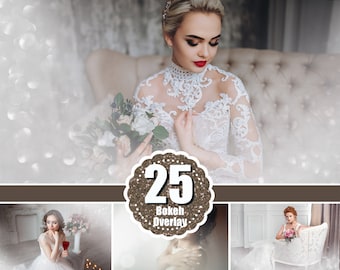 25 Wedding glamour fashion creative bokeh, Silver white light overlay, Photoshop Overlay, Digital Backdrop, Bokeh frame border clipart, png