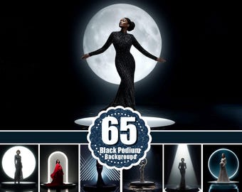 65 Black water stage podim digital backdrop. Maternity moon studio background. Dark peflective spotlight platform. Fine art. Photoshop jpg